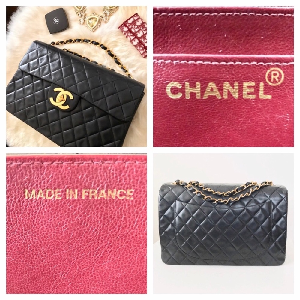 CHANEL Maxi XL Black Lambskin Single Flap 2.55 Bag - Picture 9 of 10